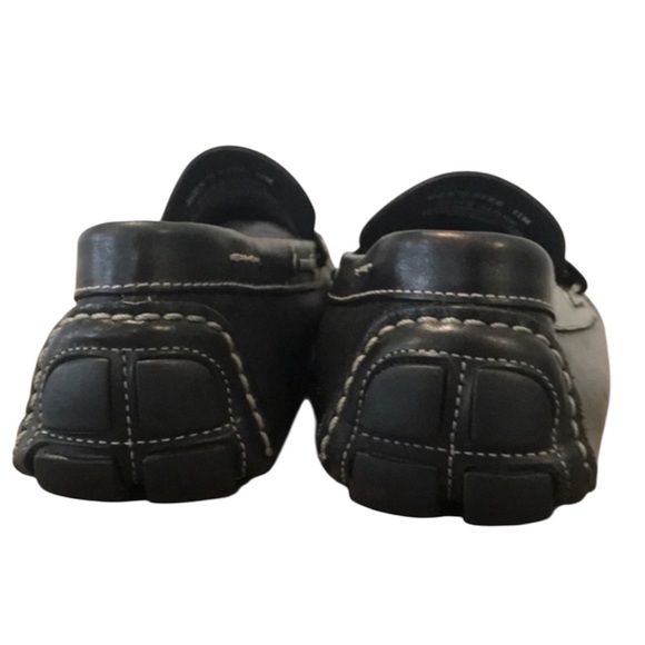 authentic Vía Spiga men\'s designer black leather loafers drivers sz 11 main image 7